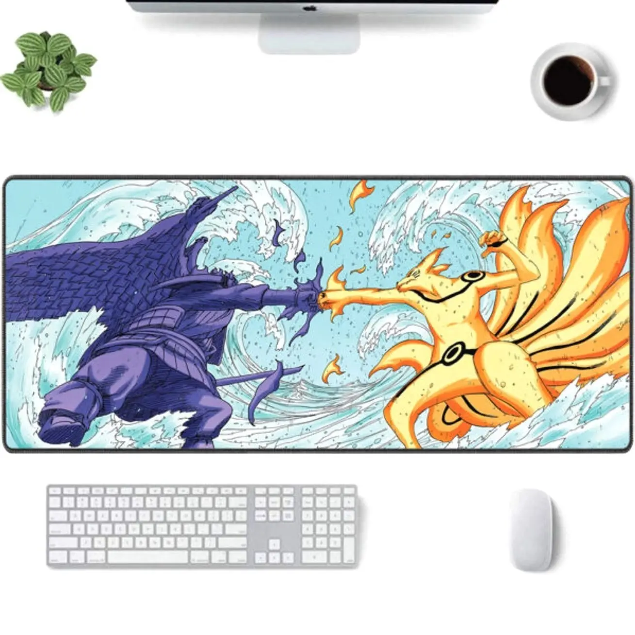 Naruto Anime Desk Mat Madara vs Kurama Epic Battle Design