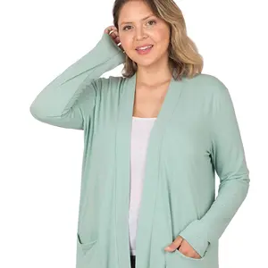 Dusty Green Slouchy Pocket Cardigan, all sizes