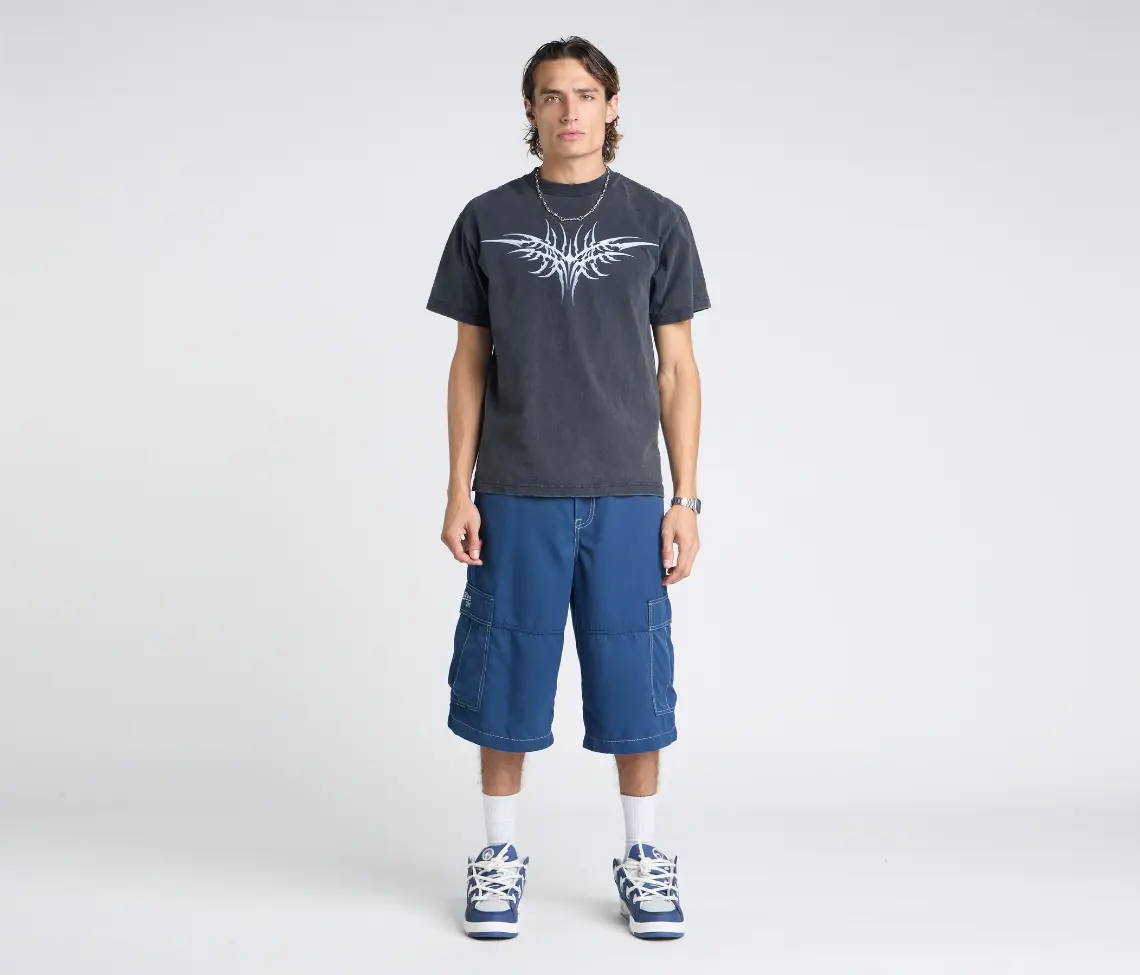HYDRO CHILL MICROSUEDE CARGO SHORT 15" INSEAM NAVY