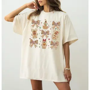 Mickey And Friends Coquette Bows Gingerbread Christmas Shirt, Epcot World Tour Xmas Tee, Mickey's Very Merry Xmas Party Hollywood Studio Tee