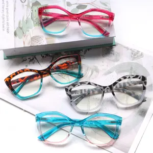 ZOELEAD 4 Pack Blue Light Blocking Reading Glasses Set for Women Stylish Protection Eyewear Lady's Beau Contrast Color Butterfly Frame Readers with Adjustable Spring Hinges Computer Eyeglasses Fashion Accessories for Outdoor Activities