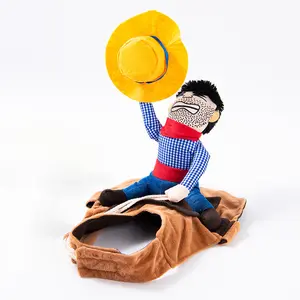 Pet Riding Costume Novelty Pet Supplies Cowboy Rider Horse Riding Designed Dog Apparel Party Dressing up Clothing Halloween funny dog costume adjustable shoulder strap Gold Plated Custom Collar glasses