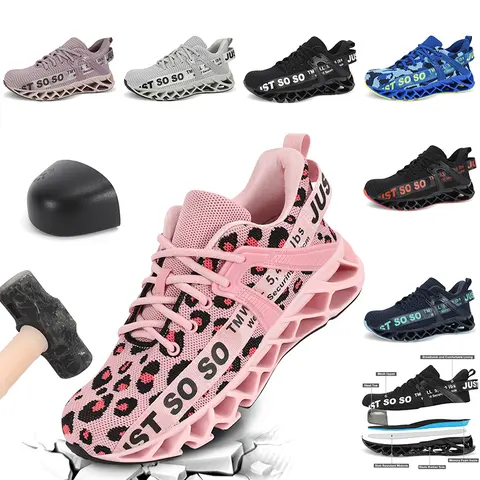 Men's Steel Toe Work & Safety Footwear - Protective, Lightweight, Puncture-Proof Fabric Shoes for Workers, Contractor Gear, Business Indoors with Durable Outsole (Women's Sizes Available)