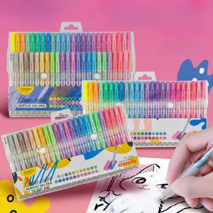 3 types dopamine coloured gel pens 24 colours 48 colours large capacity quick drying non bleeding stackable colours coloured marker pens DIY drawing art colouring marker pens study differentiation vibrant gel pens