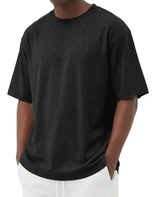 COOFANDY Men's Short-Sleeve Soft, Breathable, Lightweight Shirt - Casual Everyday Wear, Casual Fashion Tee for Vacation, Beach, Crew Neck, 100 Cotton Clothing, T-Shirt, Washed, Fitness, Vibe, Fabric, Basic, Distressed, Streetwear