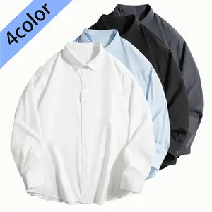 2026 Spring New Men's Shirt Korean Style Trendy Loose Turn-Down Collar Long Sleeve Shirt Jacket