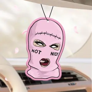 Cartoon Balaclava Design Car Air Freshener, Car Rear-view Mirror Hanging Aromatherapy Tablet, Car Interior Decoration Accessories