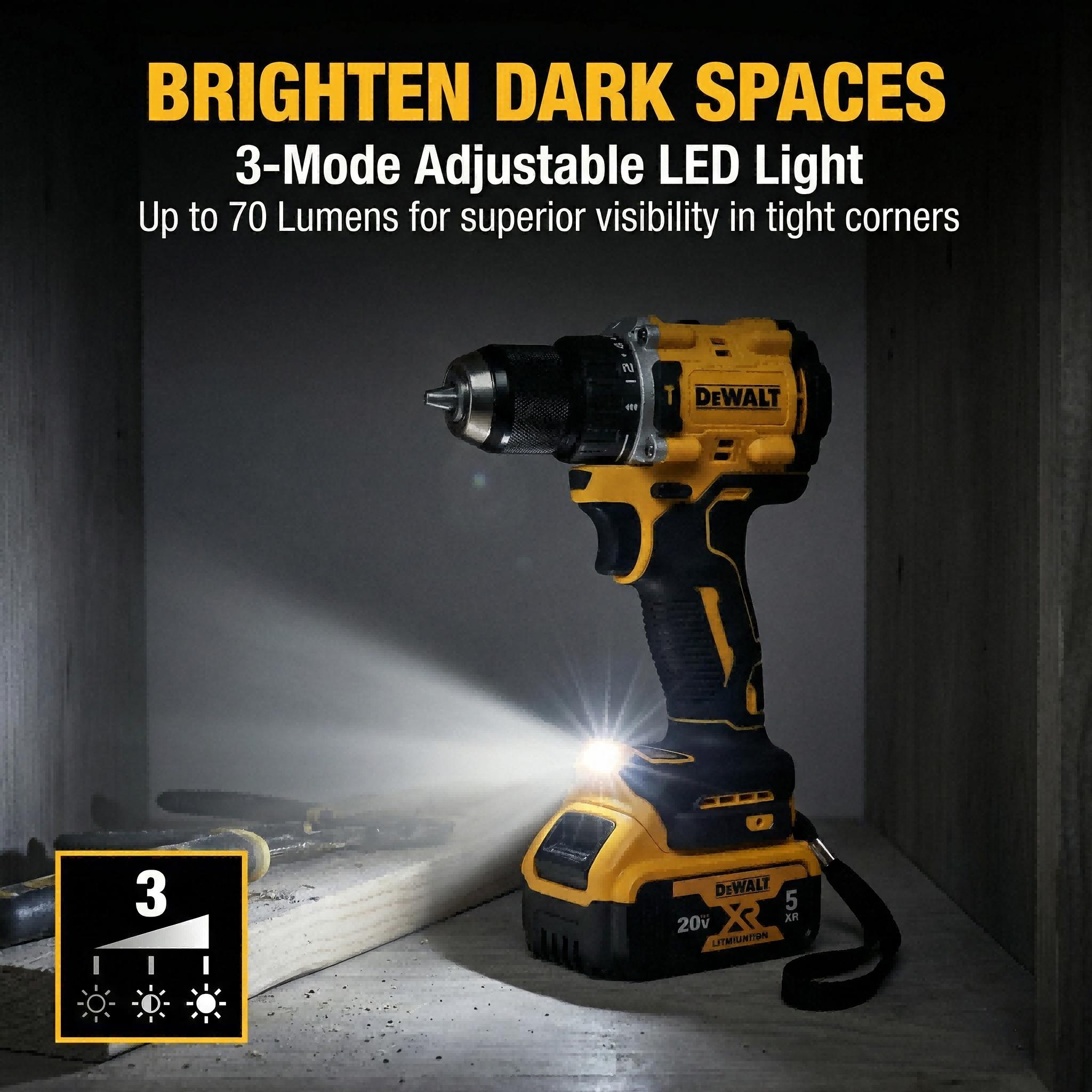 Dewalt DCF805 20V Brushless Impact Driver Kit – 90Nm Max Fastening Torque for Machine Screws M3-M8 – Three-Mode LED Light with Adjustable Beam Direction