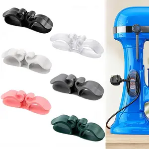 Cord Organizer for Appliances 6 Pack Durable Rubber Cord Wrapper with 3M Adhesive Stable Design Easy Storage in Assorted Colors for Kitchen & Office