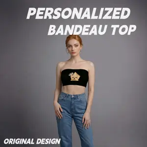 Custom Pet Tube Top Personalized Dog & Cat Photo Bandeau Top, Soft Stretch Strapless Crop Top for Women, Cute Gift for Pet Lovers