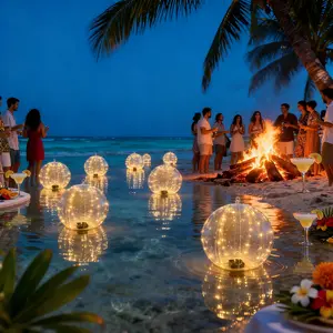 Warm White Solar Pool Float Lights 34cm Eco-Friendly 8 Functions 68x68mm for Summer Garden Christmas Outdoor Decorations Hangable Floatable Gifts