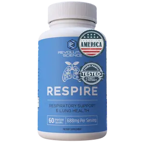REVSCI Respire Natural Lung Detox & Cleanse Supplement for Clear Lungs Extra Strength 60 Veggie Capsules Non-GMO Vegan Respiratory Aid for Better Breathing Sinus Relief & Mucus Removal All-Natural GMO-Free Respiratory Support - Edible