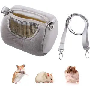 Dwarf Hamster Carrier Bag Portable Cylinder Warm Outdoor Bag with Adjustable Single Shoulder Strap