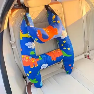 2-Pack Adorable Ultra-Soft Car Seat Pillows with Secure Belt - Ensures Peaceful Restful Naps on the Go - Enhanced Safety