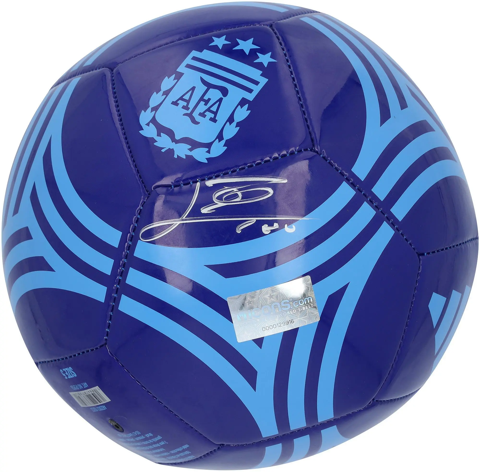 Lionel Messi Argentina National Team Autographed Adidas 2025-26 Blue Academy Soccer Ball - Fanatics Authentic Certified