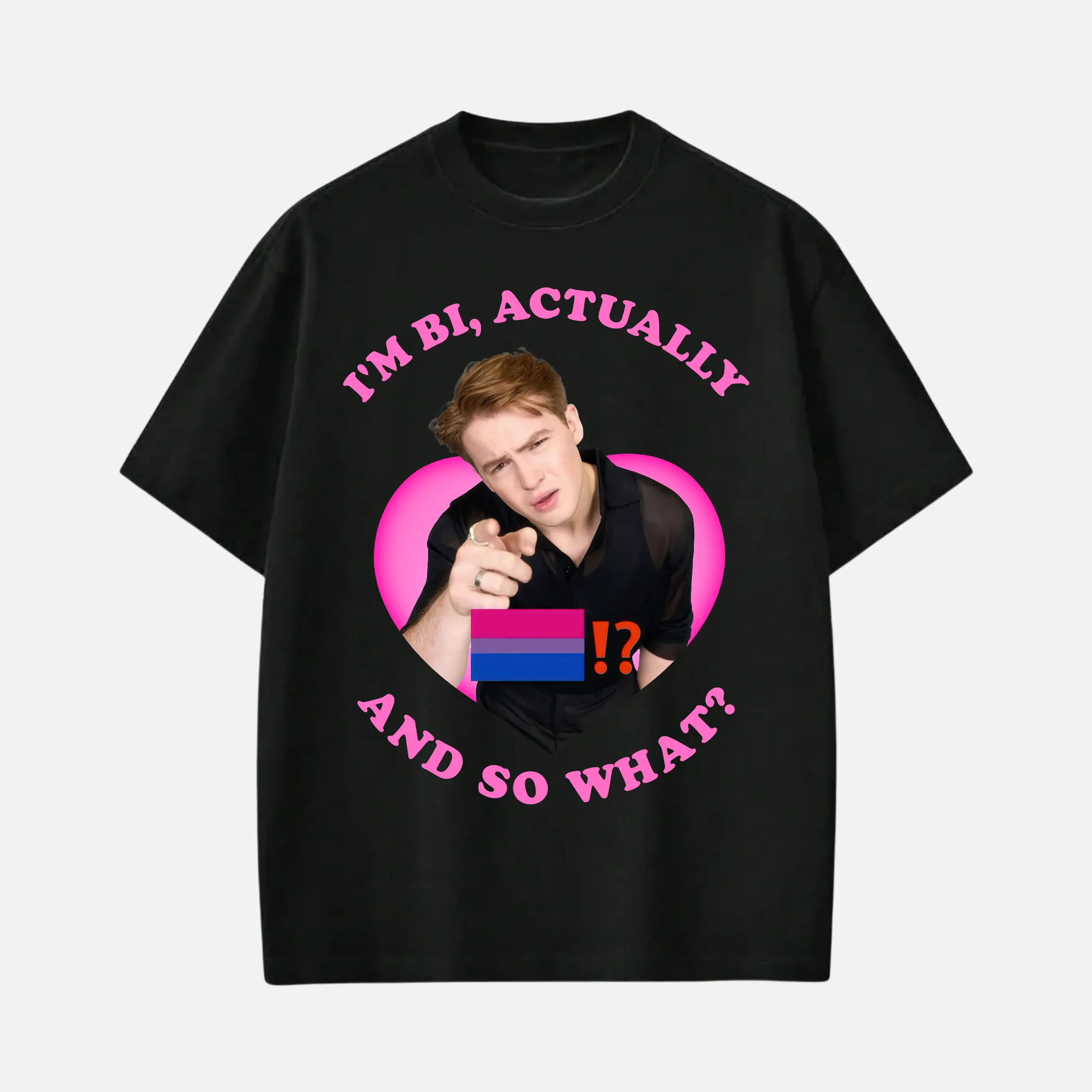 I'm Bi, Actually And So What? Quotes Shirt, Nick Nelson/Kit Connor Fan Merch, HeartStopper Quotes T-Shirt, Bisexual/LGBTQ+/Pride Month Comfort Colors Fan Gift Top Unisex Top Sweatshirt Hoodie