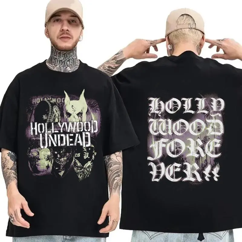 Hollywood Undead Tour 2026 Vintage Nu Metal Graphic Tee Hear Me Now Hotel Kalifornia Fan Collection Shirt HY5676