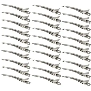 30 Packs Hair Clips, Duck Bill Clips, Hair Coloring, Hair Clips & Barrettes, 3.5 Inches Rustproof Metal  Curl Clips with Holes for Hair Styling,