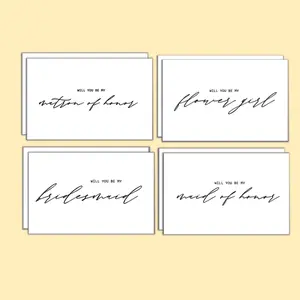 Bridesmaid Proposal Cards Set, 28-Pack Includes 8 Will You Be My Bridesmaid + 2 Maid of Honor + 2 Flower Girls + 2 Matrons, 5.9x3.9 Inches, Greeting Card