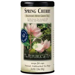 The Republic of Tea Spring Cherry Green Tea, 50 Tea Bag Tin