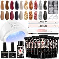 Xmas Brown Sparkle Nail Set