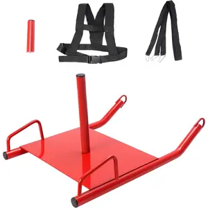 Fitness Training Sled with Padded Harness – Speed & Strength Exercise Equipment, Weighted Power Sled for 1" & 2" Plates