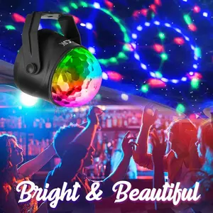 Disco Party Ball Lights USB Sound Activated with Remote Control 7 Color RGB Strobe Light for Kids Festivals Family Parties Birthday Christmas Wedding 2 Pack