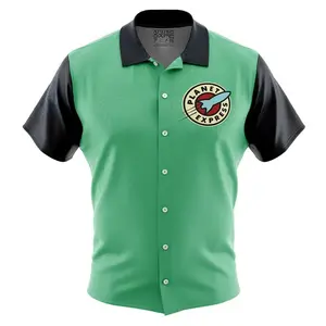 Planet Express Futurama Button Up Hawaiian Shirt | Cool Summer Ape Anime Vibes for Men & Fans for adults and children