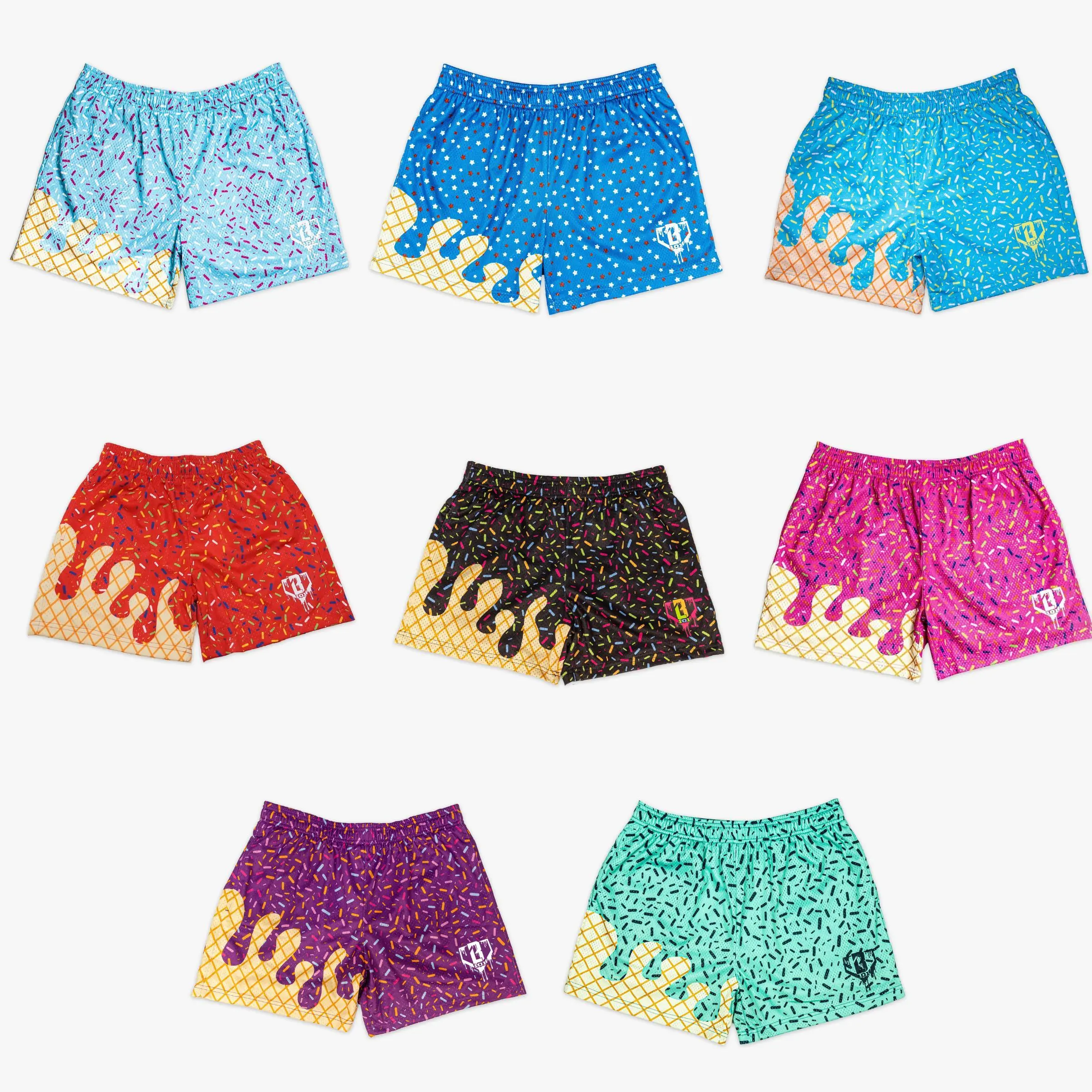 Baseball Lifestyle 101 Ice Cream Mesh Shorts | Youth & Adult Athletic Mesh Shorts for Women & Men | Lightweight Breathable Casual Sportswear | Gift for Him & Her