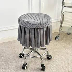 Adjustable round stool cover, removable chair cover protector, available in multiple colors, stretch fabric suitable for home decor.