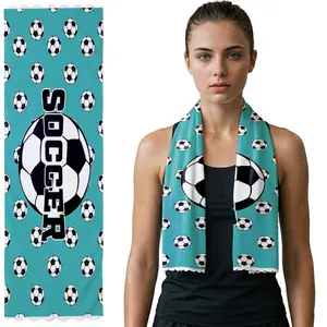 Microfiber Sport Towel Soccer Theme Large Towels For Travel,Quick Dry Absorbent Towels For Yoga Gym Camping 13*40 Inches