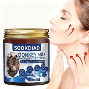 Convenient Donkey Milk Moisturizing Cream, Facial Use, Quick Hydration, Nourishing Skin Care, 80g/2.82oz, All Skin Types, Morning and Evening