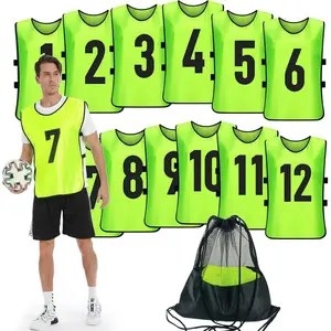 Training Vest 12 Pack Team Sports Pinnies Jerseys for Adult Youth Soccer Bibs Numbered Practice Jerseys