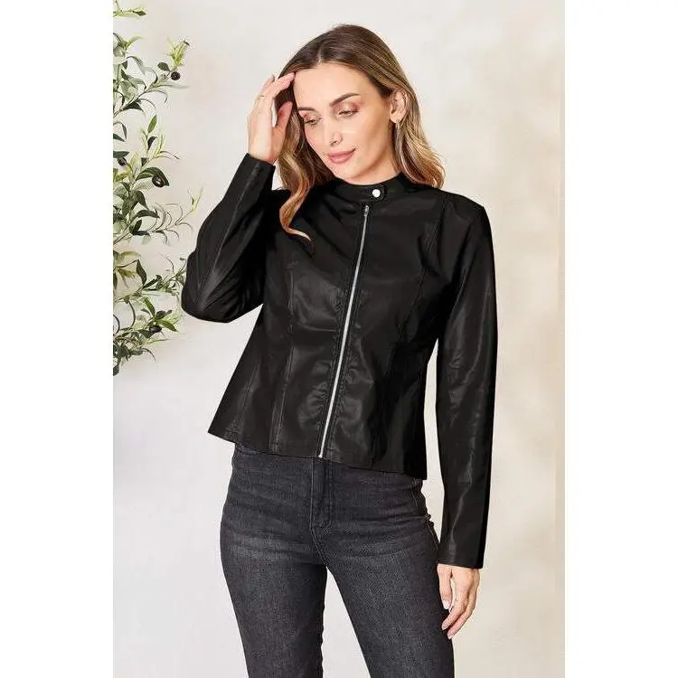 Mock Neck Zip Up Jacket