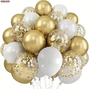 12-Inch Metallic Sequin Latex Balloon Set with Shiny Confetti Photo Kit, Easy DIY Garland Decor for Birthday, Wedding Celebrations