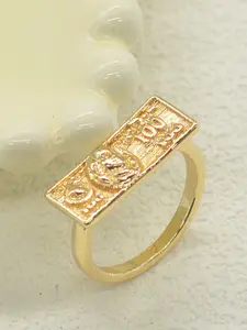 14k Gold Plated $100 Bill Ring, Unisex Daily Commute Jewelry, Perfect for Parties and Gifts, Versatile Fashion Accessory
