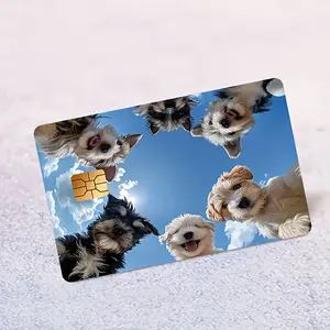 "Chic Puppy Print"Credit Card Sticker Used for EBT, Transportation, Keys, Credit Cards, Debit Cards, Card Skins, Protect Bank Cards, No Bubbles, High Quality, Suitable for Small Chip Cards
