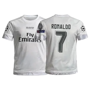2015 16 Retro Home White No.7 Short Sleeved Long Sleeved Soccer Jersey Top Fan Version