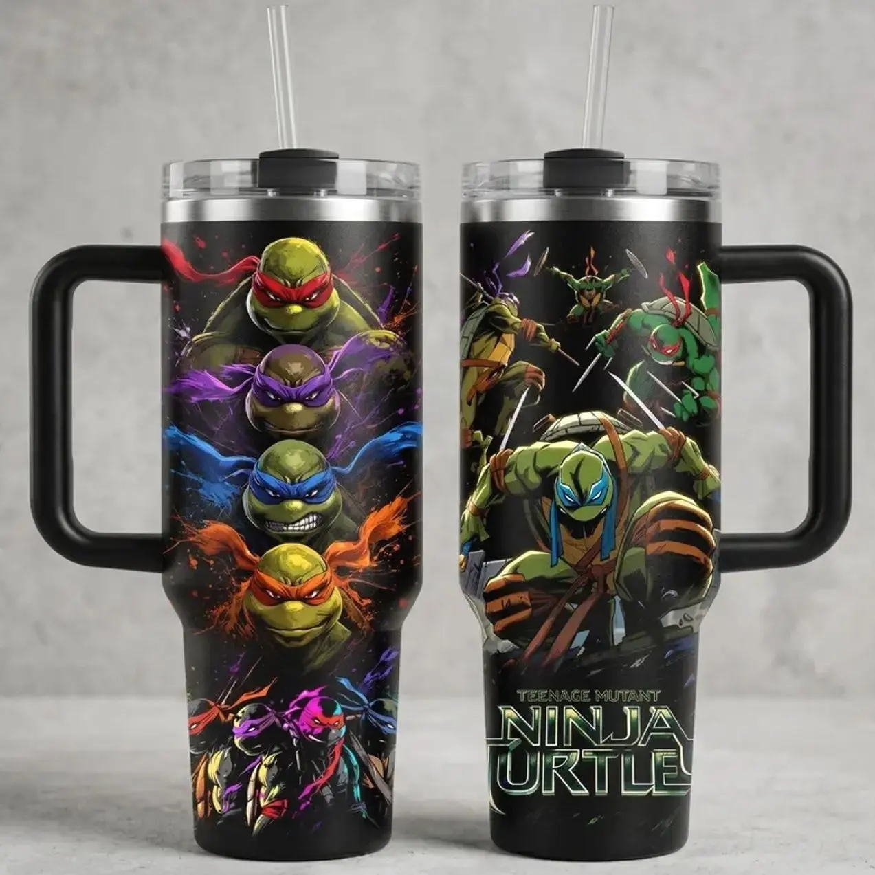 Retro Movies Teenage Mutant Ninja Turtles Tumbler Cup, 40oz Retro Movie Cup, Character Mug, Gift for Friend, Daily Cup