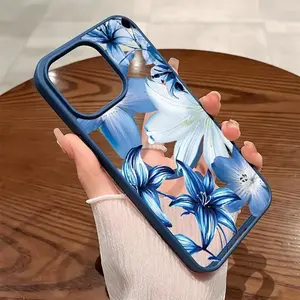 Premium Magnetic Case for iPhone11/12/13/14/15/16/17/Air/promax/Plus Elegant Blue lily y2k cased MagSafe Ready, Anti-Fall, Springtok and Ultra-Thin Design | Perfect for Everyday Use Protector Screen Protector Aesthetic Resistance