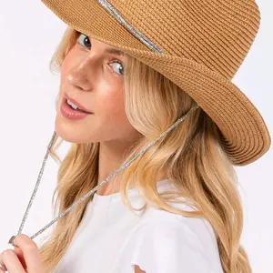 Cowboy Hat - Natural Sunlight Color, Adjustable Strap, Classic Design, Ideal for Outdoor Activities straw  hat lexi  rae  straw  hat