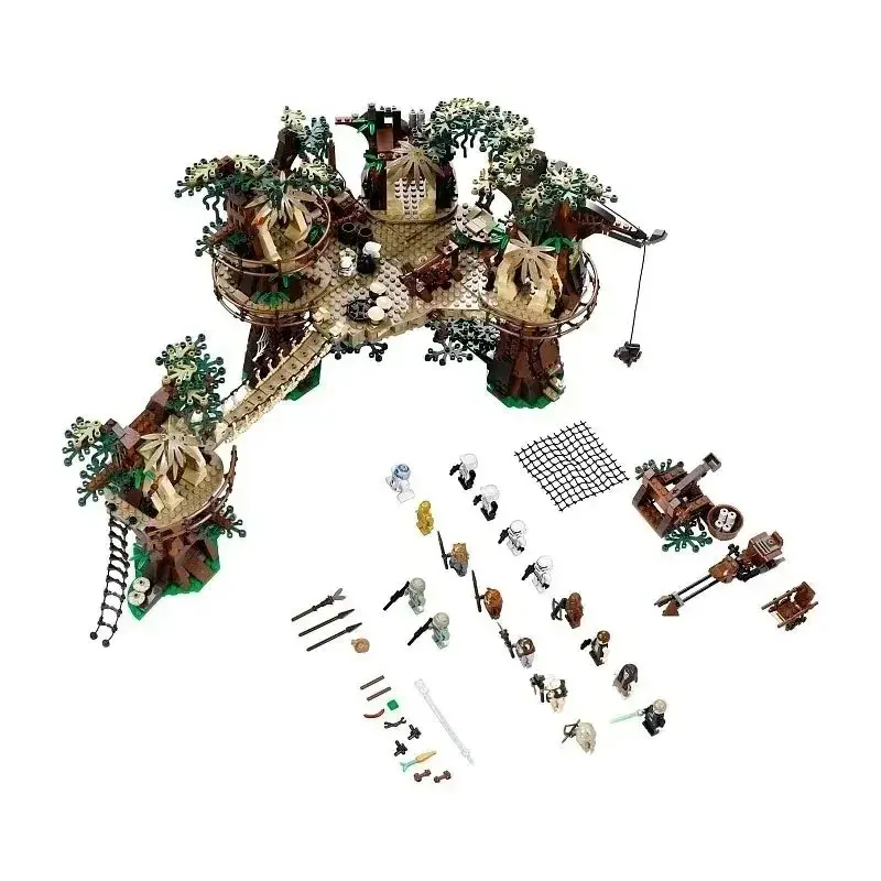 New 1990 Pieces Ewok Village Interlocking Building Blocks Set, Toy, Model Kit for Kids and Adults, Birthday Gift for Boys and Girls