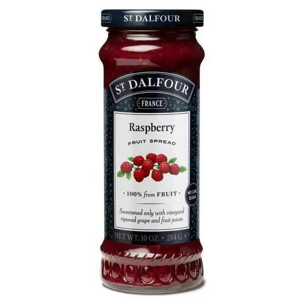 Nuts To You St. Dalfour Red Raspberry Fruit Spread - 100% Fruit, No Cane Sugar, French Recipe, All Natural Ingredients, No Preservatives