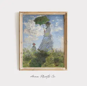Unframed Vintage Art Print: Woman with a Parasol- Madame Monet and her Son | Claude Monet (1875) | Museum Quality Giclee Artwork | Antique Aesthetic Home Decor