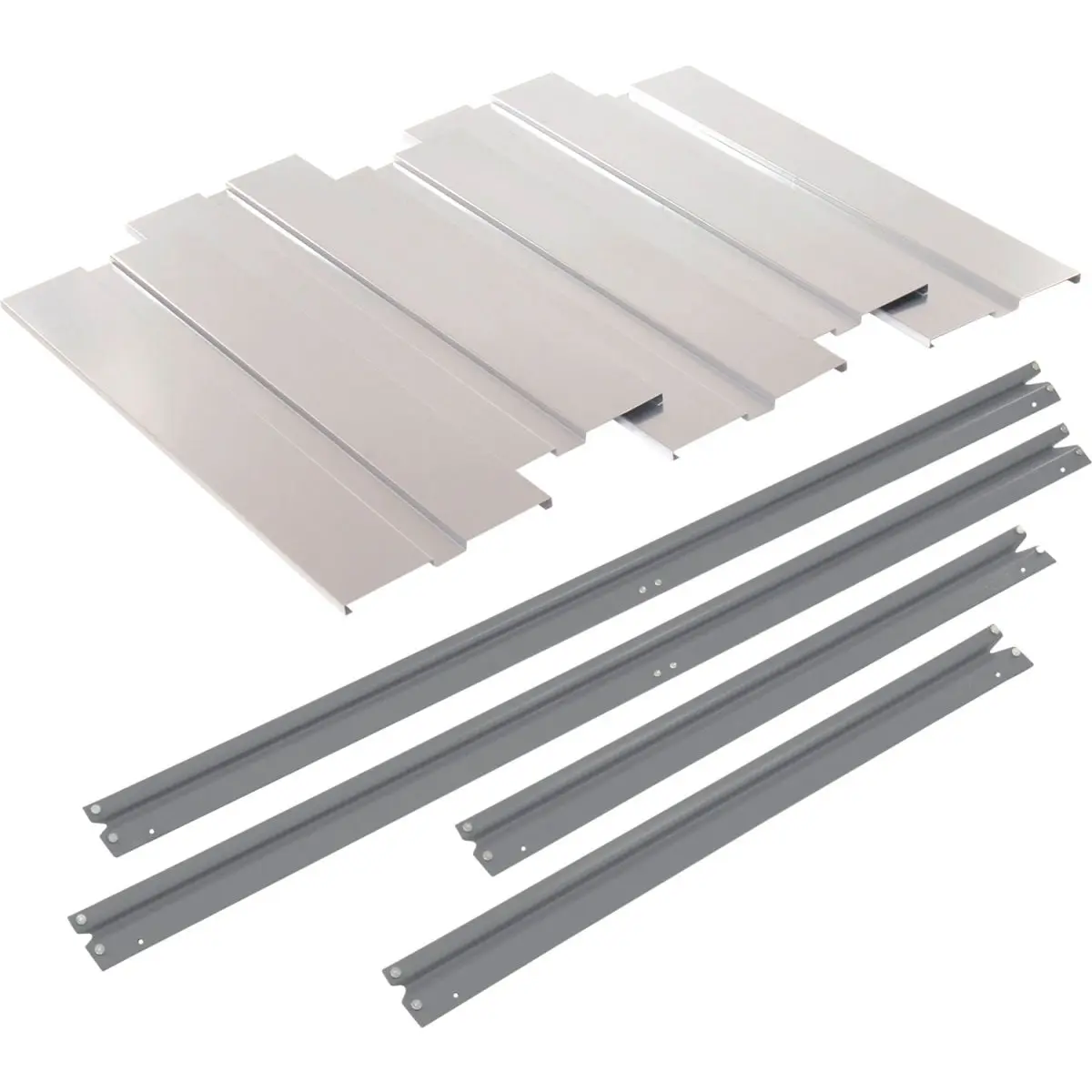 Global Industrial 581085GY High-Capacity Shelf Add-On, 60" W x 24" D Gray Baked Enamel Durable Steel Deck Rack Extension for Garage Organization & Home Storage, Additional Level