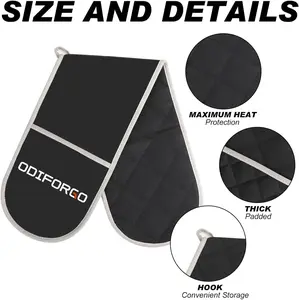 ODIFORGO Double Oven Gloves, Heat Resistant Quilted Kitchen Mitts with Extra Long Protection, Thick Cotton Padded Oven Mitts for Baking, Cooking, BBQ, Microwave, Durable & Comfortable Hand Safety Gloves