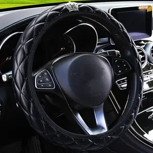 Rhinestones Car Steering Wheel Cover, Artificial Diamond Soft Skin Car Steering Wheel Cover, Universal Car Steering Wheel Cover Without Inner Ring Elastic Sleeve, Car Accessories