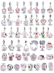 Cute Cartoon Bear & Rabbit & Heart Design Custom Charms, Fashionable Jewelry Making Accessories for Women & Girls, DIY Jewelry Making Kit for Bracelet & Necklace, Beads Charms, DIY With Charms, Beading Making