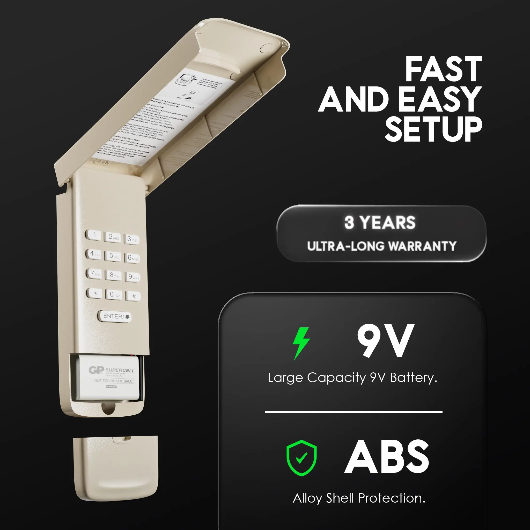 877MAX 878MAX Universal Garage Door Opener Keypad for Liftmaster Chamberlain Craftsman Wayne Dalton Openers Produced Since 1993