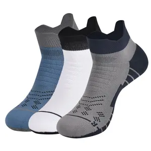 3 Pairs Running Socks Combed Cotton Breathable Cushioned Anti Slip Athletic Socks for Men Women Running Basketball Tennis Cycling Workout